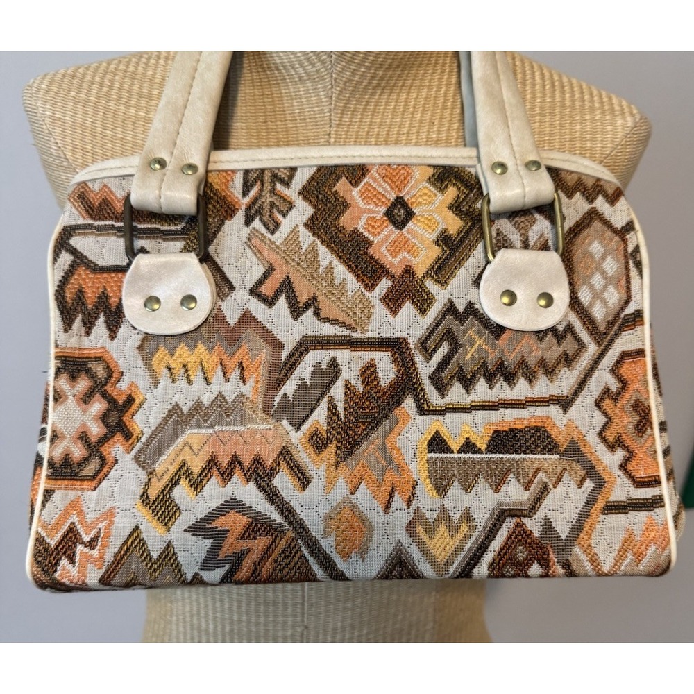 Spilene Womens Multicolor Tapestry Embroidered Bag Carpet Shoulder Orange Fall